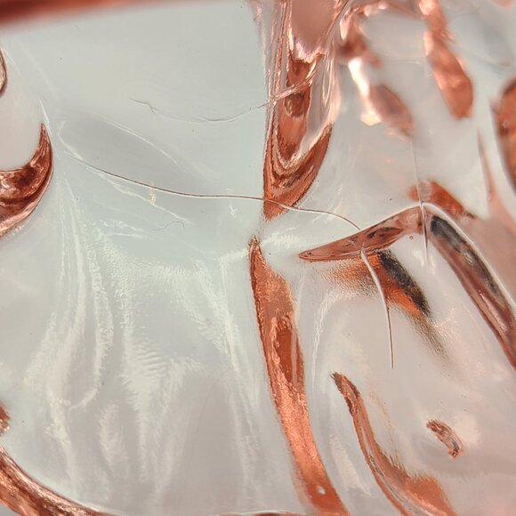 Vintage Co-Operative Flint Glass Pink Elephant Candy Trinket Dish Smooth Back - Picture 10 of 14